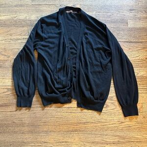Black Perry Ellis cardigan sweater, Large.